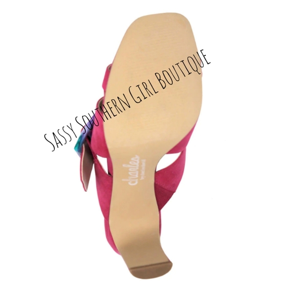 🆕⭐Charles David magenta pink sueded mule heels - Picture 9 of 15